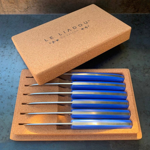 Coffret couteaux de table en G10 bleu