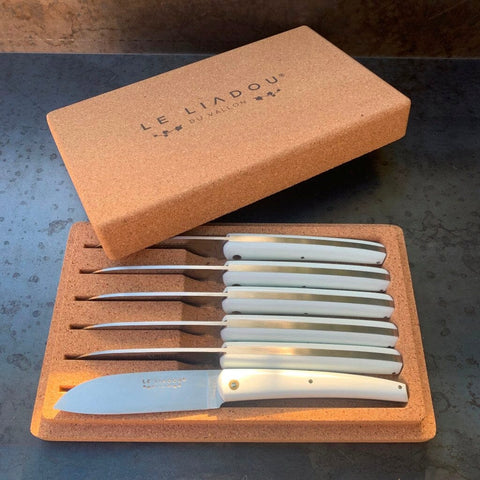 Coffret couteaux de table g10 blanc fiberglass