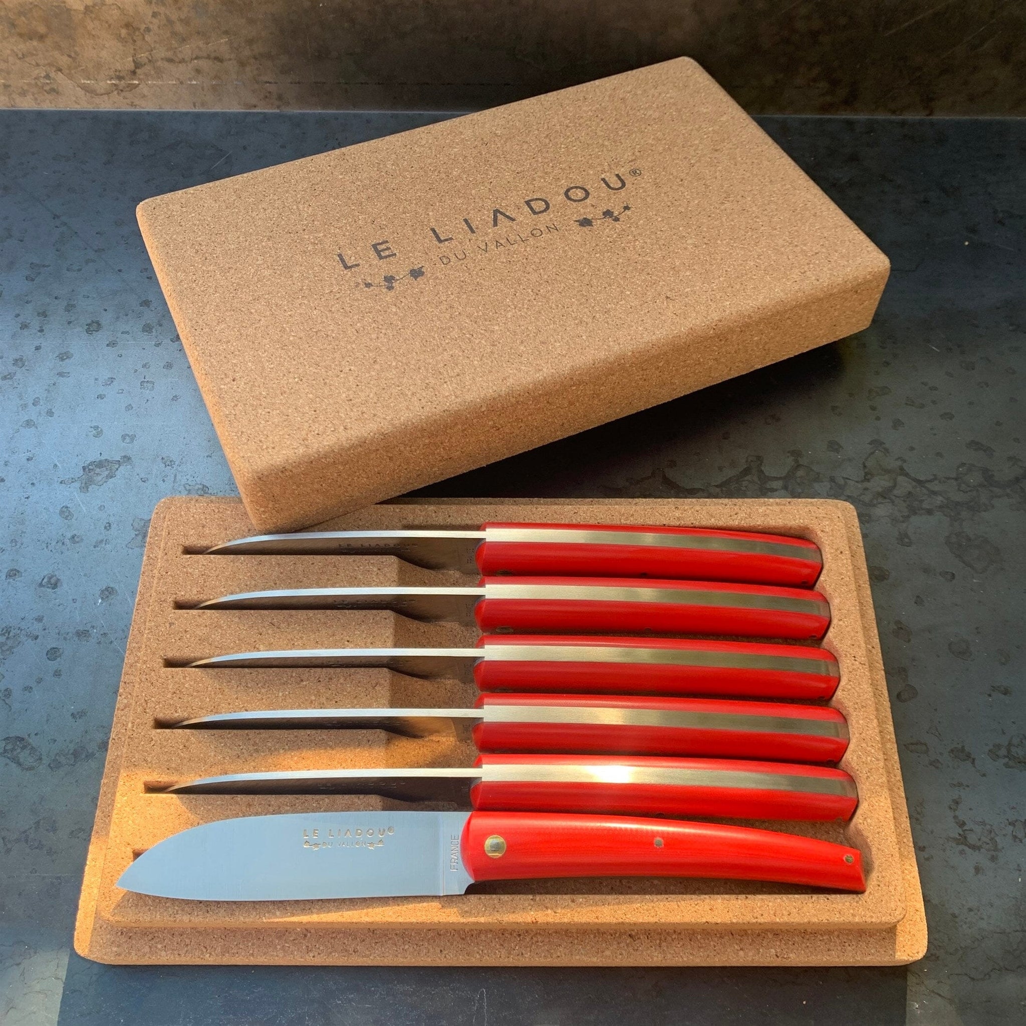 Coffret couteaux de table g10 rouge fiberglass