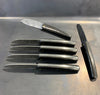 Couteaux de table Liadou en fibre de carbone/titane & lame damas (Coffret de 6)