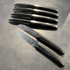 Couteaux de table Liadou en fibre de carbone/titane & lame damas (Coffret de 6)