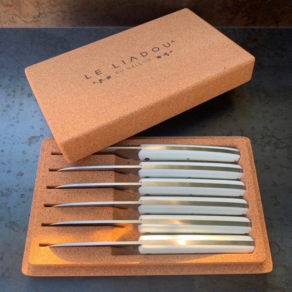 Coffret couteaux de table en G10 blanc