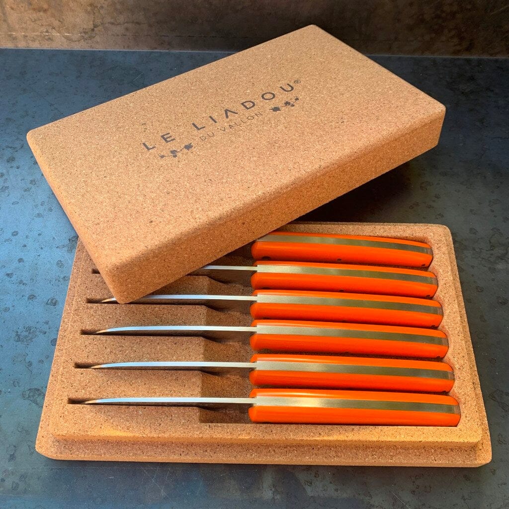 Coffret couteaux de table en G10 orange