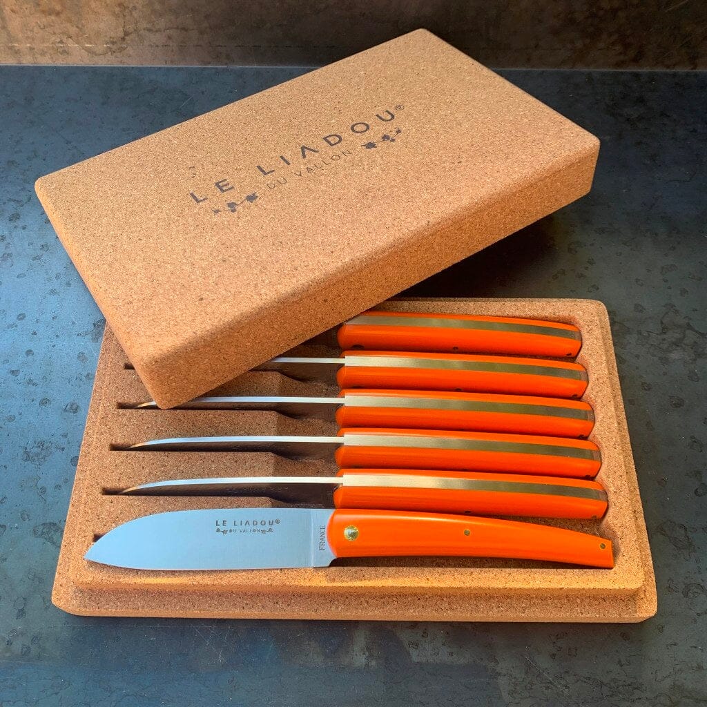 Coffret couteaux de table g10 orange fiberglass