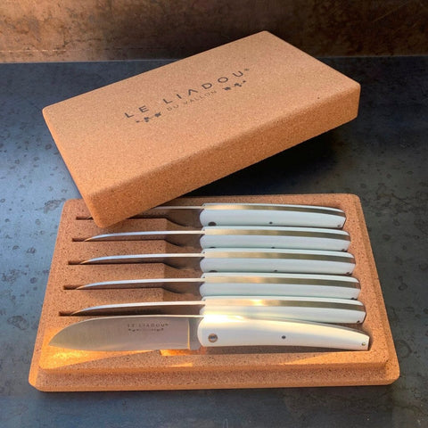Coffret de couteaux de table G10 blanc