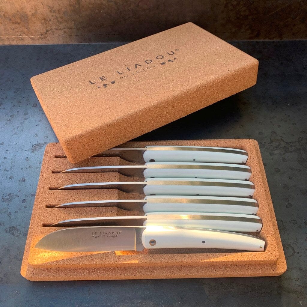 Coffret de couteaux de table G10 blanc