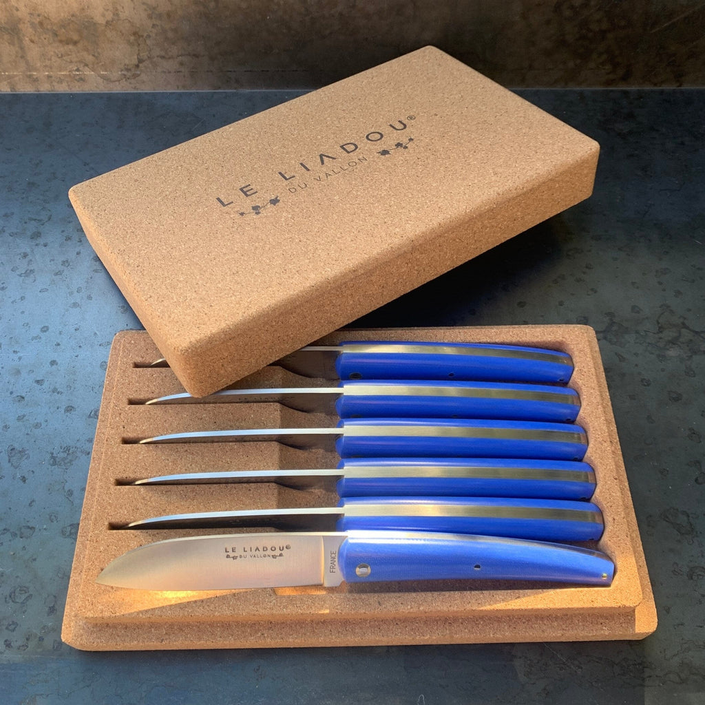 Coffret de couteaux de table G10 bleu