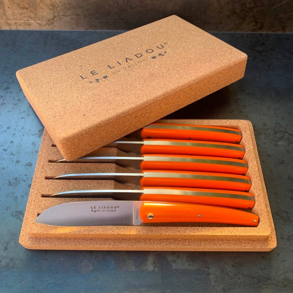 Coffret de couteaux de table G10 orange