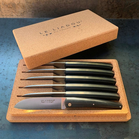 Table knives Liadou in Black POM (box of 4 or 6 pieces)