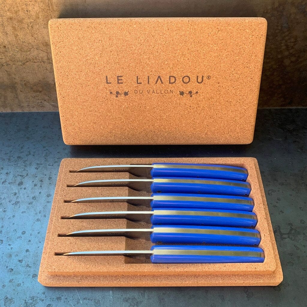 Coffret de couteaux de table en G10 bleu