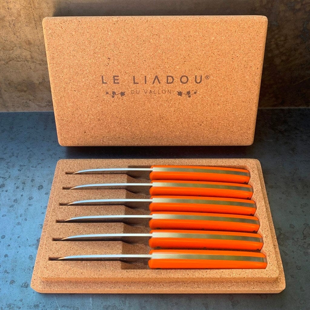 Coffret de couteaux de table en G10 orange