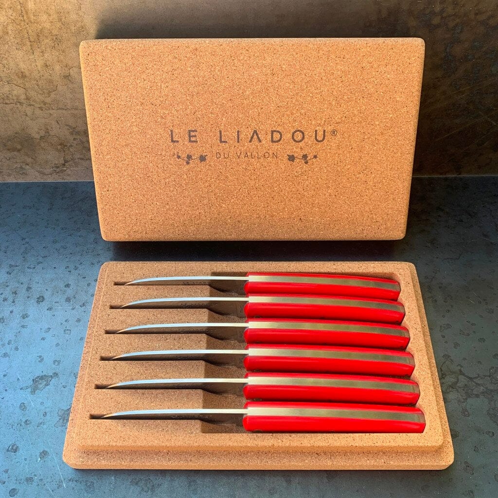 Coffret de couteaux de table en G10 rouge
