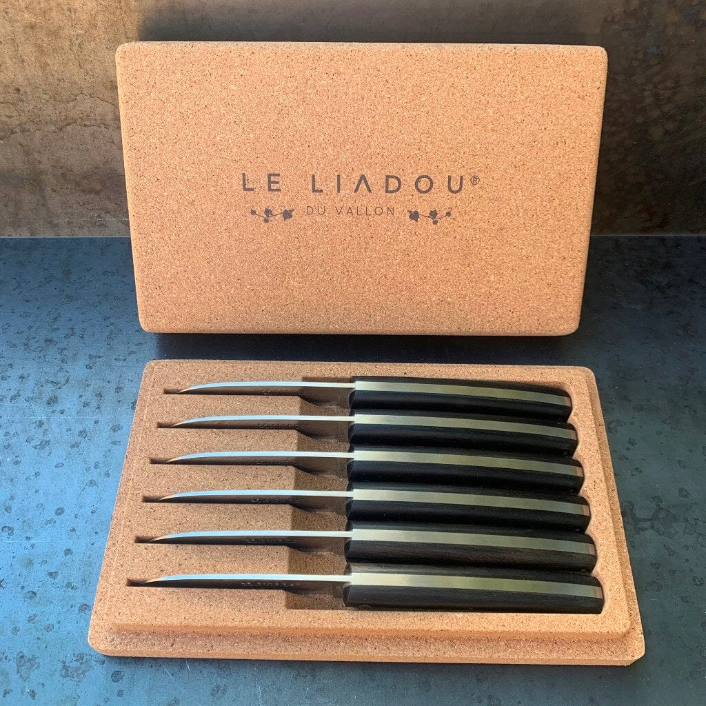 Coffret de couteaux de table en ebene