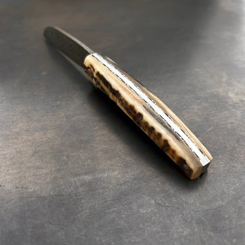 Liadou Exception in Ram's Horn, Chiselled Platinums &amp; Damascus Blade