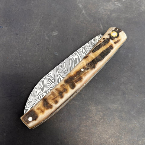 Liadou Exception in Ram's Horn, Chiselled Platinums &amp; Damascus Blade