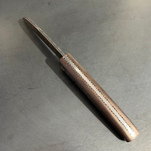 Liadou Exception in carbon fiber/copper, chiselled copper plates &amp; stainless steel Damascus blade