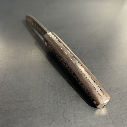 Liadou Exception in carbon fiber/copper, chiselled copper plates &amp; stainless steel Damascus blade