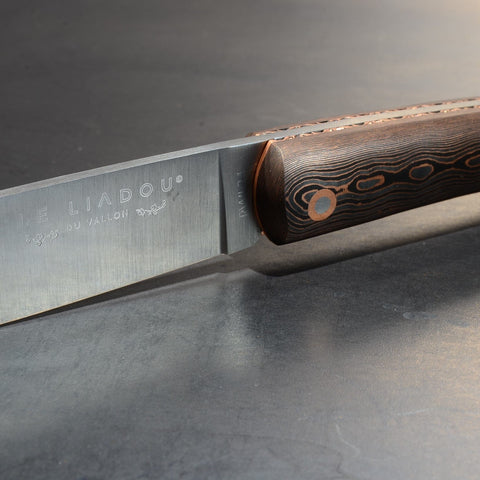 Liadou Exception in carbon fiber/copper, Chiseled copper plates & RWL34 steel blade