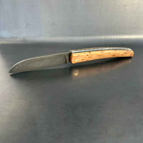 Liadou Exception in Juniper & Carbon Damascus Blade