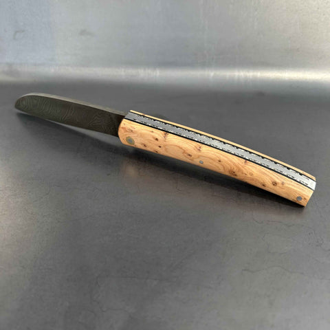 Liadou Exception in Juniper & Carbon Damascus Blade