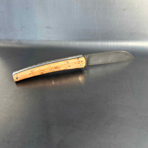 Liadou Exception in Juniper & Carbon Damascus Blade