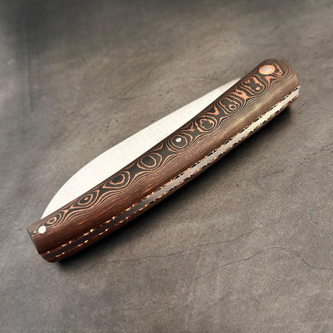 Liadou Exception in carbon fiber/copper, chiseled copper plates & RWL34 steel blade