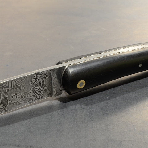 Liadou Exception in Ebony & Carbon Damascus Blade