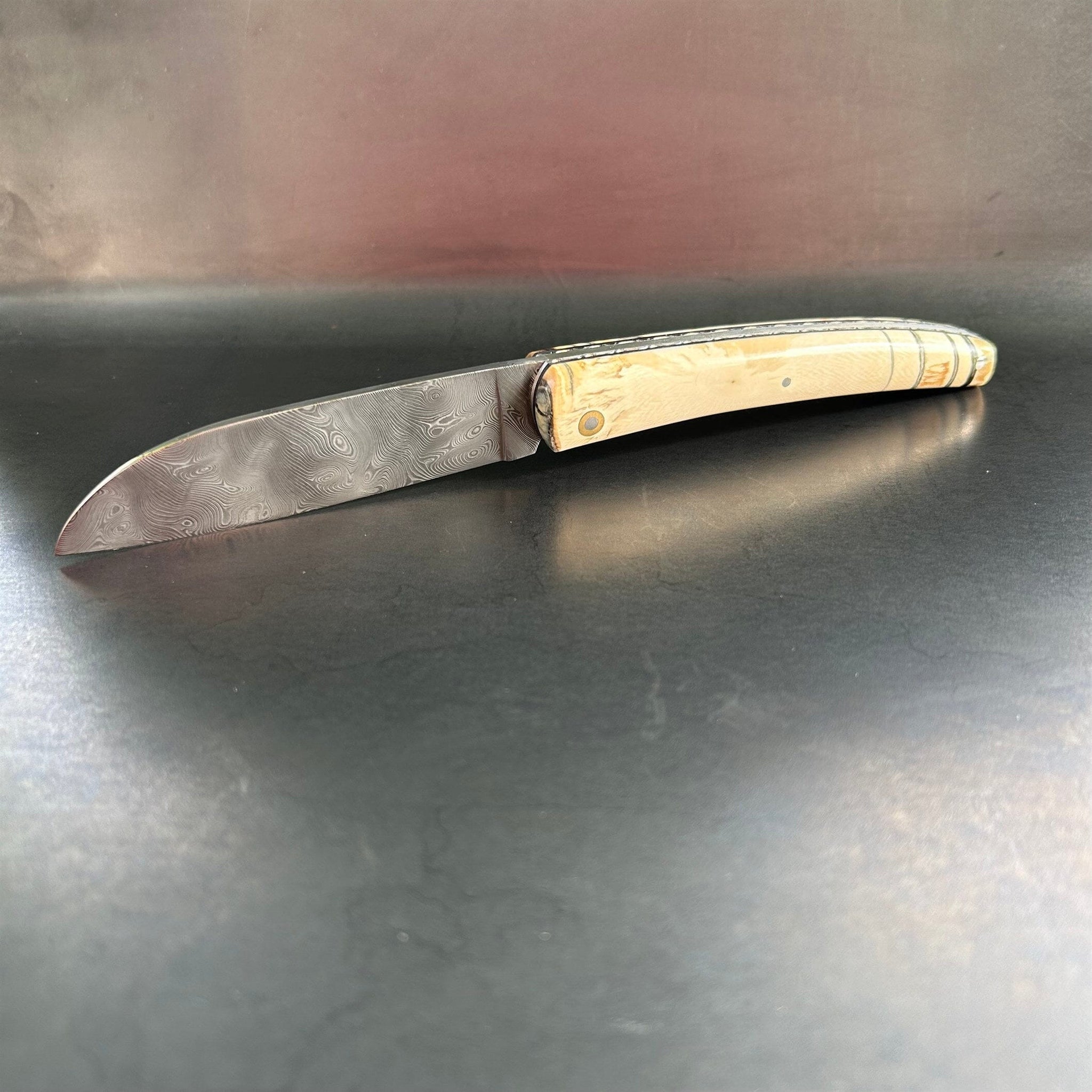 Liadou Exception in Fossilized Mammoth Ivory & Damascus Blade