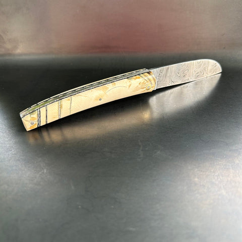 Liadou Exception in Fossilized Mammoth Ivory & Damascus Blade