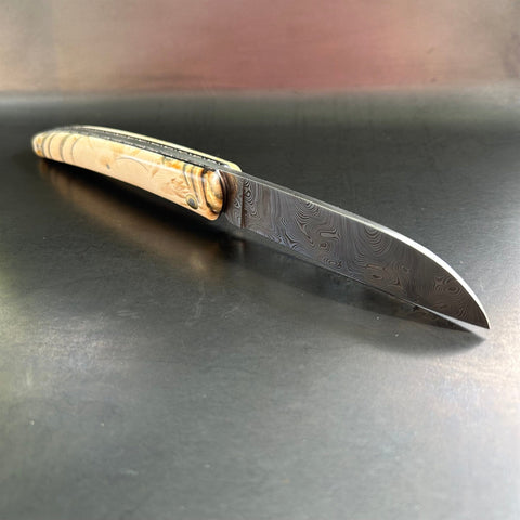 Liadou Exception in Fossilized Mammoth Ivory & Damascus Blade