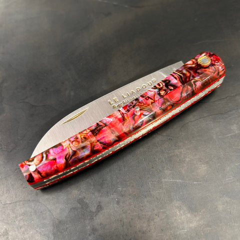 Petit Liadou en Abalone rouge & Platines Ciselées