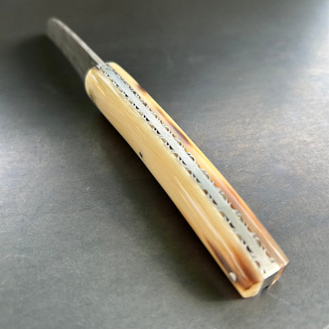 Petit Liadou Exception in Juniper Burl & Damascus Blade