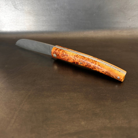 Petit Liadou Exception in Juniper Burl & Damascus Blade