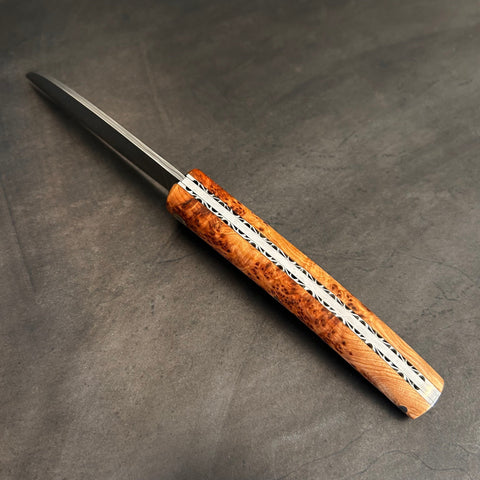 Petit Liadou Exception in Juniper Burl & Damascus Blade
